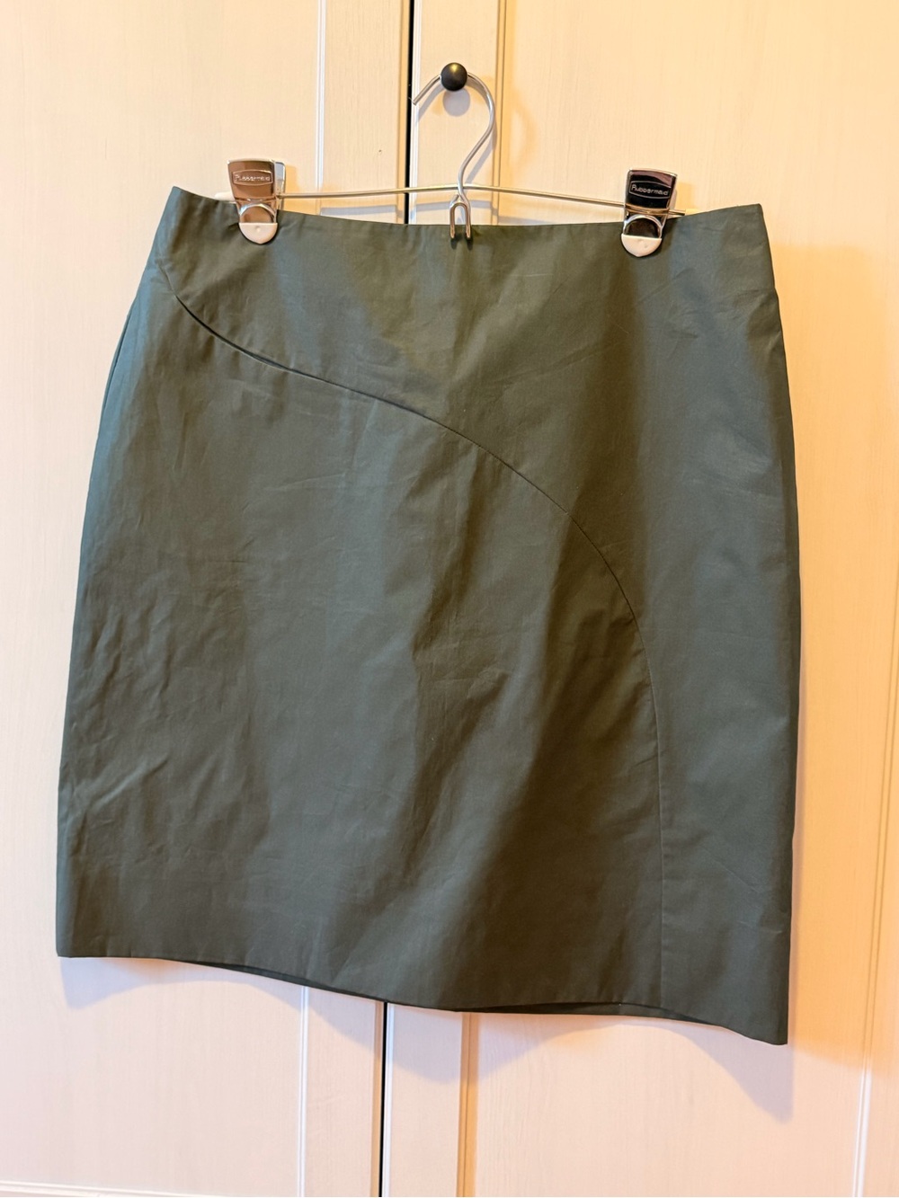 Banana Republic Olive Green Curve-Panel Pencil Skirt